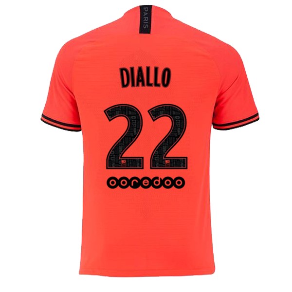 JORDAN Camiseta Paris Saint Germain NO.22 Diallo Replica Segunda Ropa 2019/20 Naranja